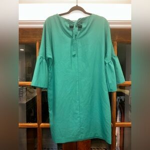 EUC Banana Republic Size 8 Flare‎ Sleeve Back Tie Kelly Green Women's Dress
